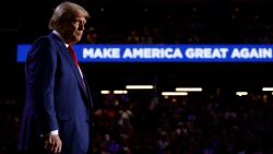 Donald Trump speaks, during a rally at Mullett Arena in Tempe Arizona, on October 24.