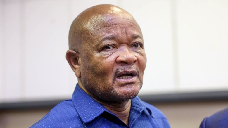 SOWETO, SOUTH AFRICA - OCTOBER 25: Police Minister Senzo Mchunu during the court appearance of the 24-year-old Mozambican national charged with rape at the Protea Magistrate's Court on October 25, 2024 in Soweto, South Africa. It is reported that 24-year-old Mozambican national Phethe Simiao was charged for the rape and the murder of Amantle Samane (6). (Photo by Sharon Seretlo/Gallo Images via Getty Images)
