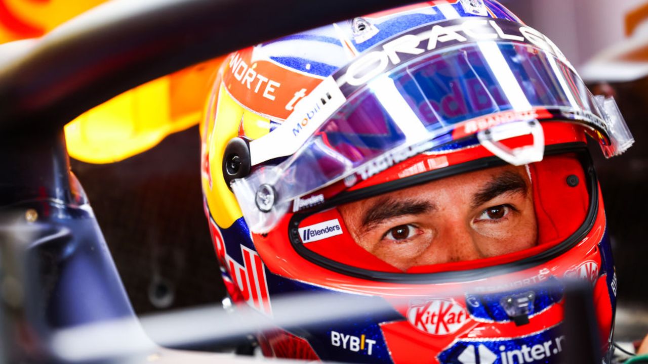 MEXICO CITY, MEXICO - OCTOBER 26: Sergio Perez of Mexico and Oracle Red Bull Racing prepares to drive in the garage prior to qualifying ahead of the F1 Grand Prix of Mexico at Autodromo Hermanos Rodriguez on October 26, 2024 in Mexico City, Mexico. (Photo by Mark Thompson/Getty Images)