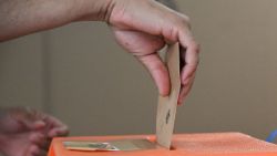 MONTEVIDEO, URUGUAY - OCTOBER 27: A man casts his vote during the presidential election on October 27, 2024 in Montevideo, Uruguay. Yamandu Orsi, the center-left opposition leader from the Frente Amplio party is the main challenger to the governing National party´s candidate, Álvaro Delgado. (Photo by Guillermo Legaria/Getty Images)