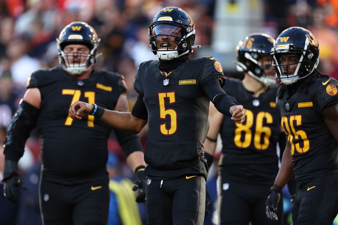 Daniels during a game against the Chicago Bears in Landover, Maryland, on October 27.