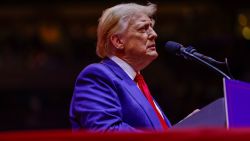 NEW YORK, NEW YORK - OCTOBER 27: Republican presidential nominee, former U.S. President Donald Trump speaks at a campaign rally at Madison Square Garden on October 27, 2024 in New York City. Trump closed out his weekend of campaigning in New York City with a guest list of speakers that includes his running mate Republican Vice Presidential nominee, U.S. Sen. J.D. Vance (R-OH), Tesla CEO Elon Musk, UFC CEO Dana White, and House Speaker Mike Johnson, among others, nine days before Election Day. (Photo by Anna Moneymaker/Getty Images)