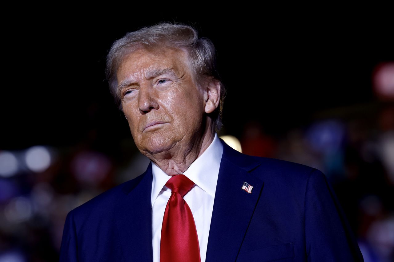 Donald Trump speaks at a campaign rally in Atlanta on October 28.