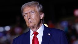 Republican presidential nominee, former U.S. President Donald Trump speaks at a campaign rally at McCamish Pavilion on October 28, 2024 in Atlanta, Georgia. Trump is expected to continue visiting battleground states through the week leading up to the Nov. 5th election.