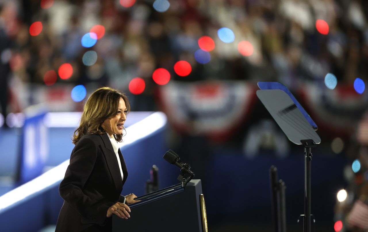 Democratic presidential nominee Vice President Kamala Harris speaks during a campaign rally on The Ellipse in Washington, DC, on October 29.