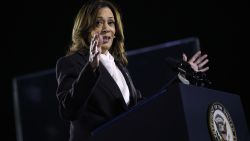 WASHINGTON, DC - OCTOBER 29: Democratic presidential nominee, U.S. Vice President Kamala Harris, speaks during a campaign rally on the Ellipse on October 29, 2024 in Washington, DC. With one week remaining before Election Day, Harris delivered her "closing argument" speech where she outlined her plan to moved America forward and urged voters to "turn the page" on Republican presidential nominee, former U.S. President Donald Trump. (Photo by Kevin Dietsch/Getty Images)