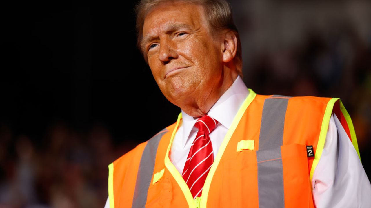 GREEN BAY, WISCONSIN - OCTOBER 30: Republican presidential nominee, former President Donald Trump arrives for a campaign rally at the Resch Center on October 30, 2024 in Green Bay, Wisconsin. With less than a week until Election Day, Trump continues to campaign in the battleground swing states. (Photo by Chip Somodevilla/Getty Images)