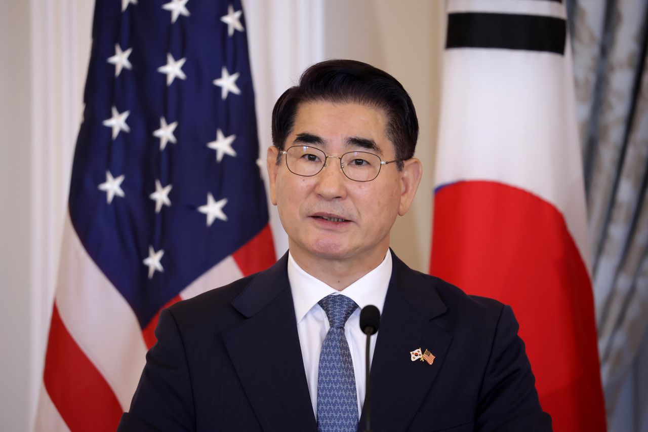 South Korean Minister of Defense Kim Yong-hyun speaks during a joint news conference at the State Department on October 31, in Washington, D.C.