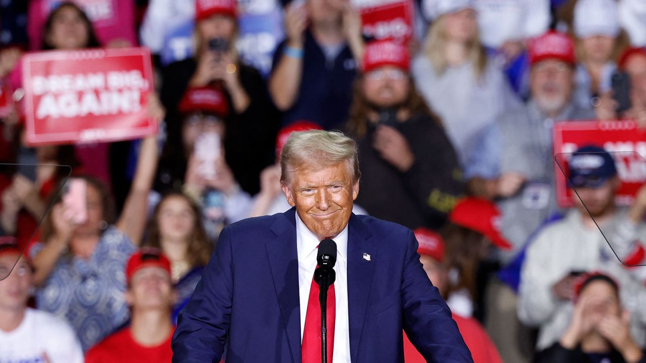 Former President Donald Trump speaks during a campaign rally in Grand Rapids, Michigan on Tuesday, November 5.