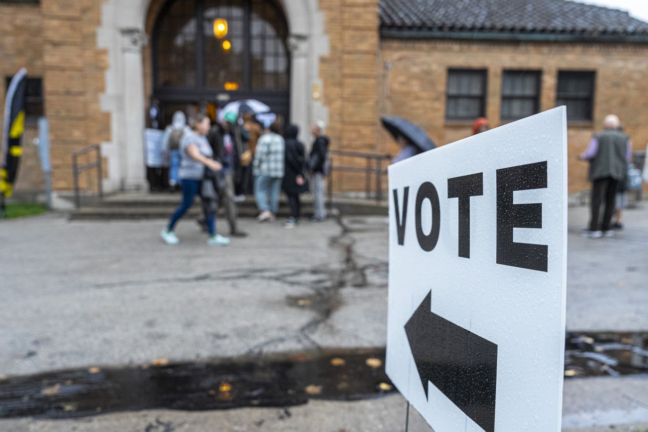 People line up to vote at the South Shore Pavilion on November 5 in Milwaukee, Wisconsin.