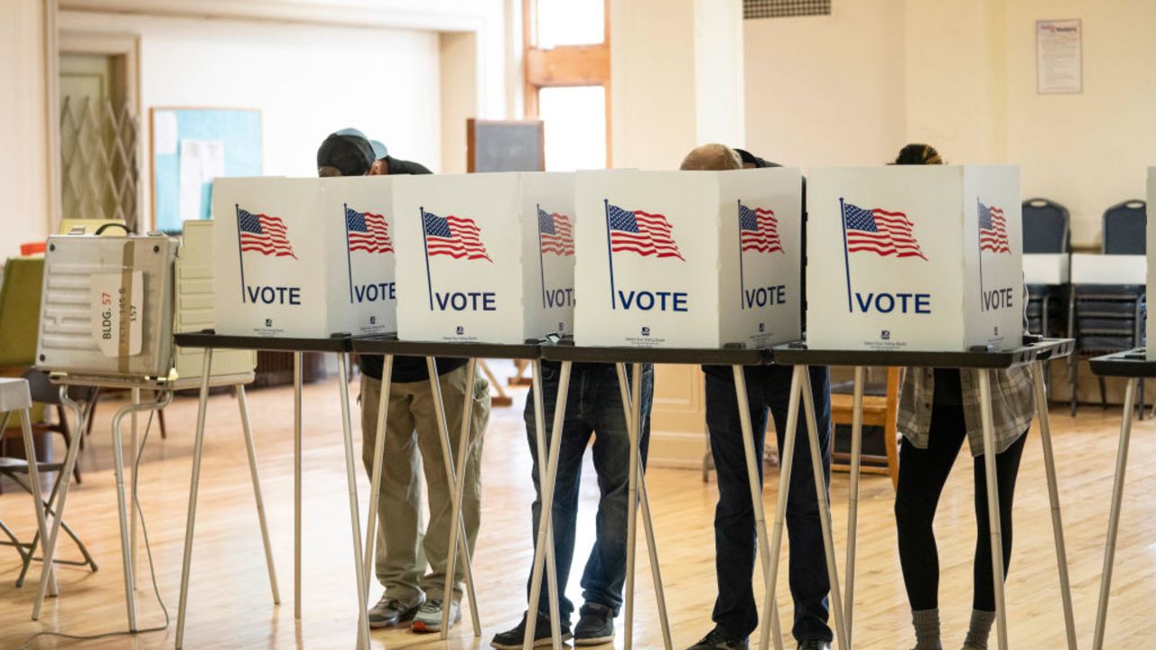 DETROIT, MICHIGAN - NOVEMBER 5: Detroit voters at the polls inside Central United Methodist Church on November 5, 2024 in downtown Detroit, Michigan. Americans cast their ballots today in the presidential race between Republican nominee former President Donald Trump and Democratic nominee Vice President Kamala Harris, as well as multiple state elections that will determine the balance of power in Congress. (Photo by Sarah Rice/Getty Images)