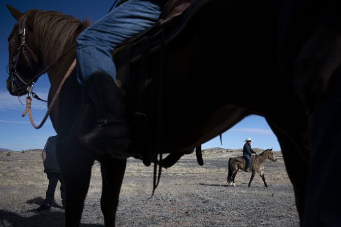 Members of the Navajo Nation participate in a Ride to the Polls event in Kayenta, Arizona, on Tuesday.