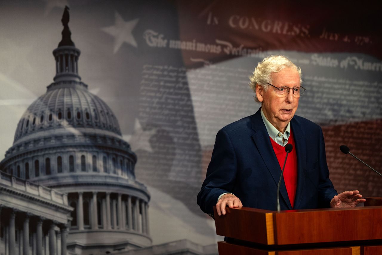 Sen. Mitch McConnell (R-KY) speaks during a news conference at the U.S. Capitol on November 6 in Washington, DC. McConnell, who has served as a Senator from Kentucky since 1985 and is the longest serving senator in his state's history, spoke about the Republican Party taking the Senate majority and his plans for the upcoming congress.