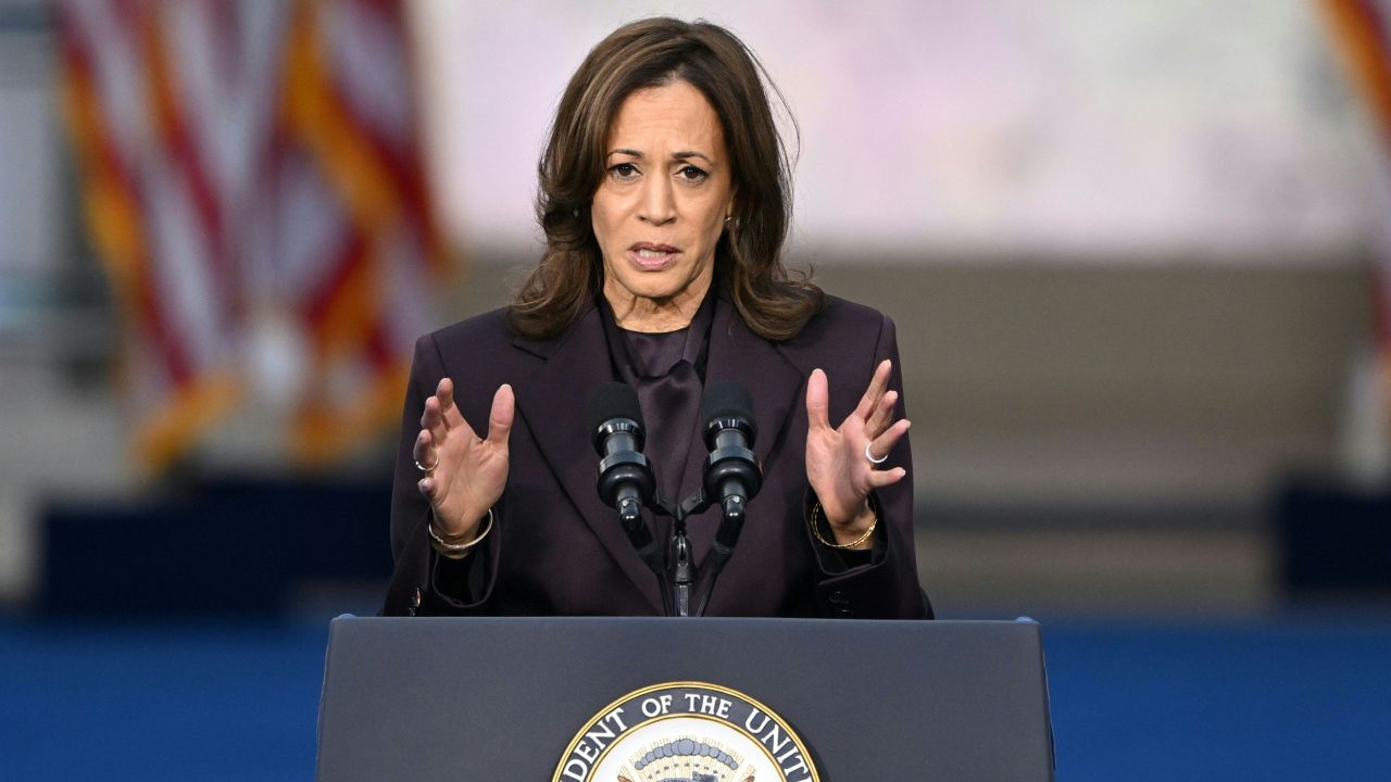 US Vice President Kamala Harris speaks at Howard University in Washington, DC, on November 6, 2024. Donald Trump won a sweeping victory Wednesday in the US presidential election, defeating Kamala Harris to complete an astonishing political comeback that sent shock waves around the world. (Photo by SAUL LOEB / AFP) (Photo by SAUL LOEB/AFP via Getty Images)