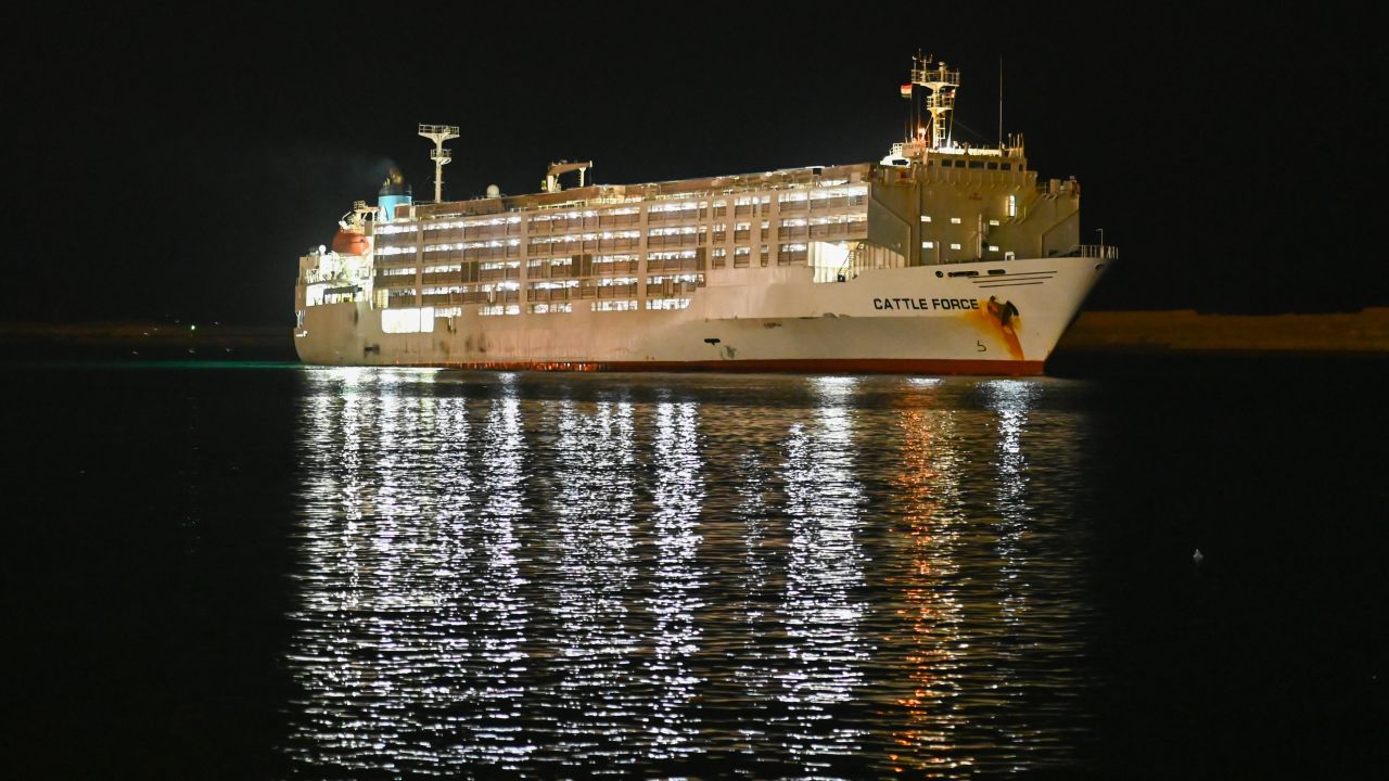SUEZ, EGYPT - NOVEMBER 3: A ship transits the Suez Canal towards the Red Sea on November 3, 2024 in Suez, Egypt. The shipping giant A.P. Moller-Maersk recently said it did not expect to resume sailing through the Suez Canal until 2025 due to the continued threat of attacks in the Red Sea. The Iran-aligned Houthi movement in Yemen has launched regular attacks on vessels off its coast since late 2023, disrupting a vital shipping route in east-west trade. A report this summer indicated that Suez Canal traffic was down 66% percent from the previous year, as vessels sought alternative routes. (Photo by Sayed Hassan/Getty Images)