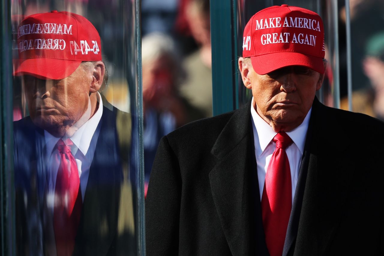 President Donald Trump walks off stage after speaking at a campaign rally in Lititz, Pennsylvania, in November.