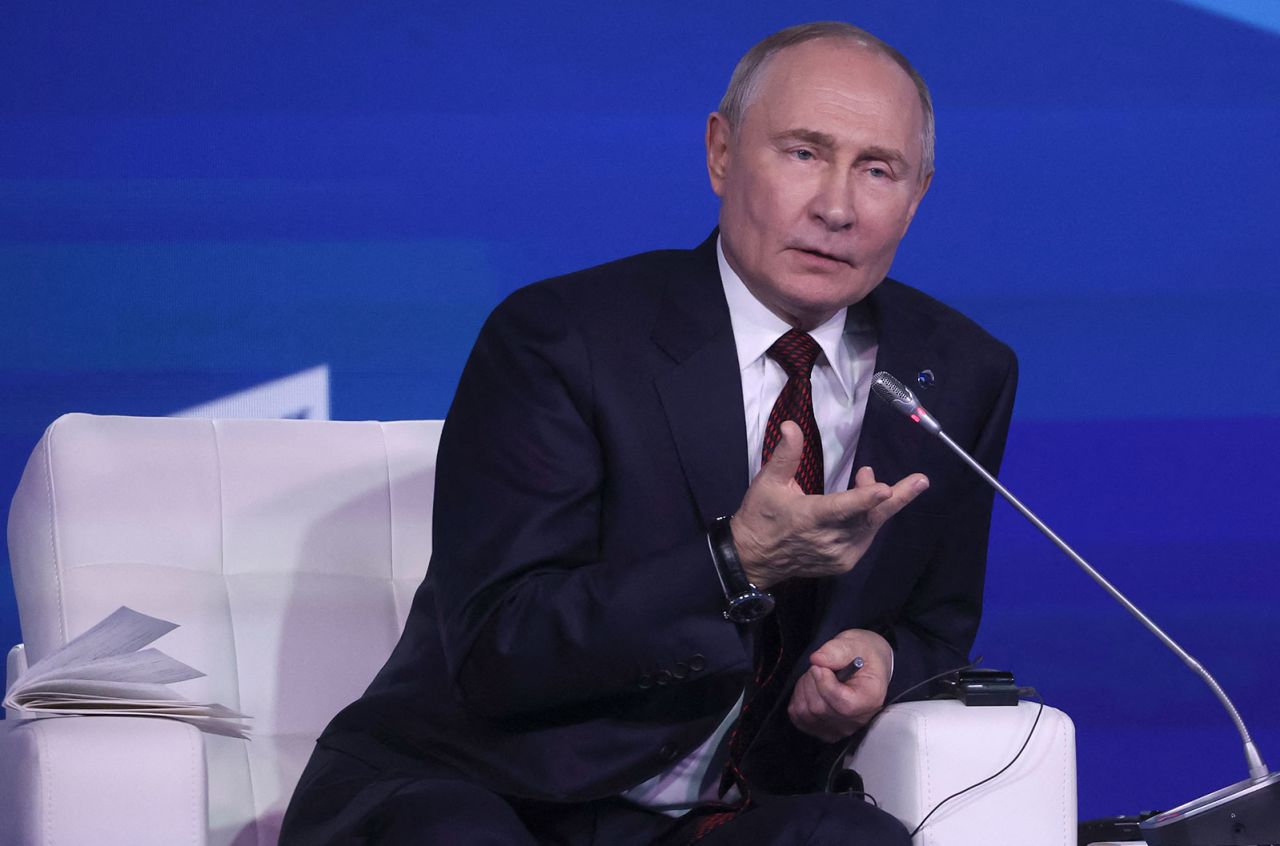 Russia's President Vladimir Putin answers a question during the Valdai Discussion Club meeting in Sochi on November 7.