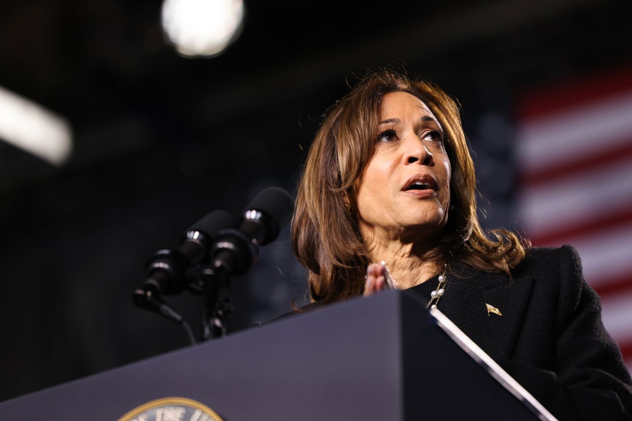 Vice President Kamala Harris speaks during a campaign rally on November 4 in Allentown, Pennsylvania.