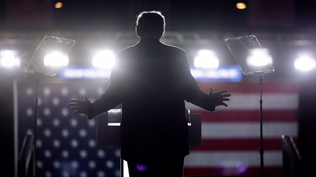 Donald Trump speaks during a campaign rally in Reading, Pennsylvania, on November 4.