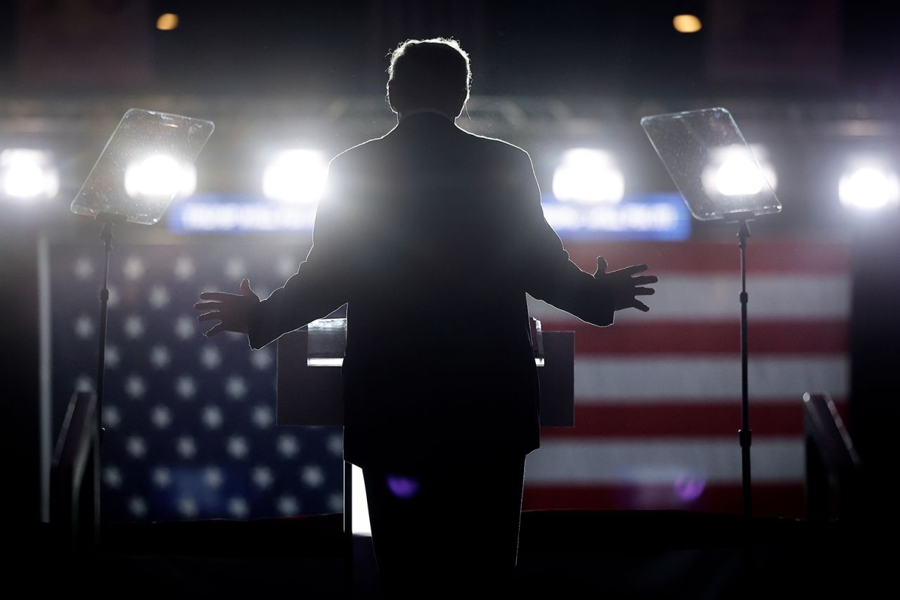 Donald Trump speaks during a campaign rally in Reading, Pennsylvania, on November 4.