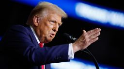 Former President Donald Trump holds a campaign rally on November 4, 2024, in Pittsburgh.