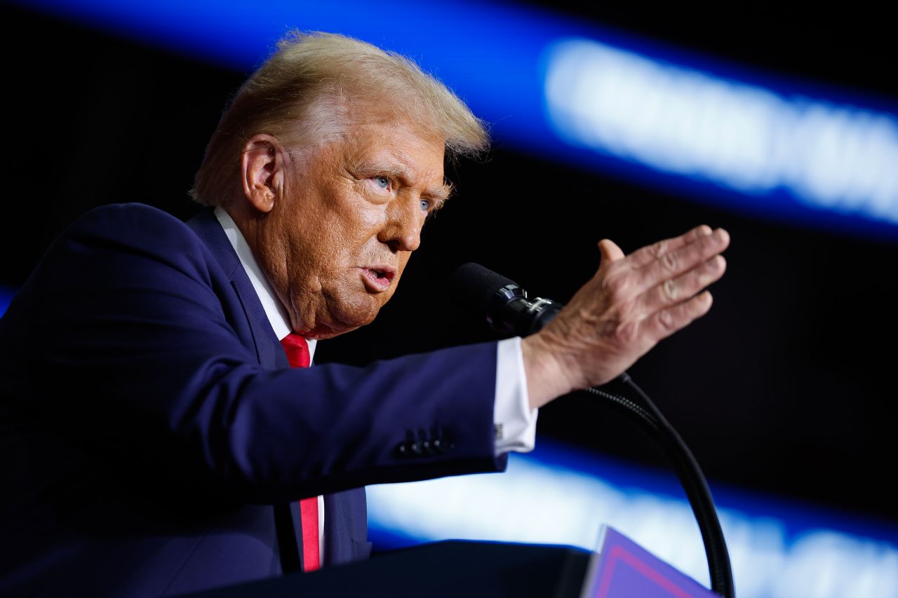 President elect Donald Trump holds a campaign rally at the PPG Paints Arena on November 4, in Pittsburgh, Pennsylvania.