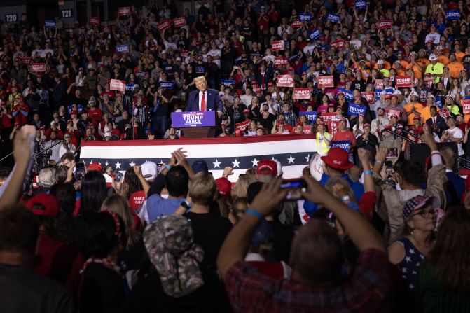 Trump speaks at an Election Day rally in Grand Rapids, Michigan.