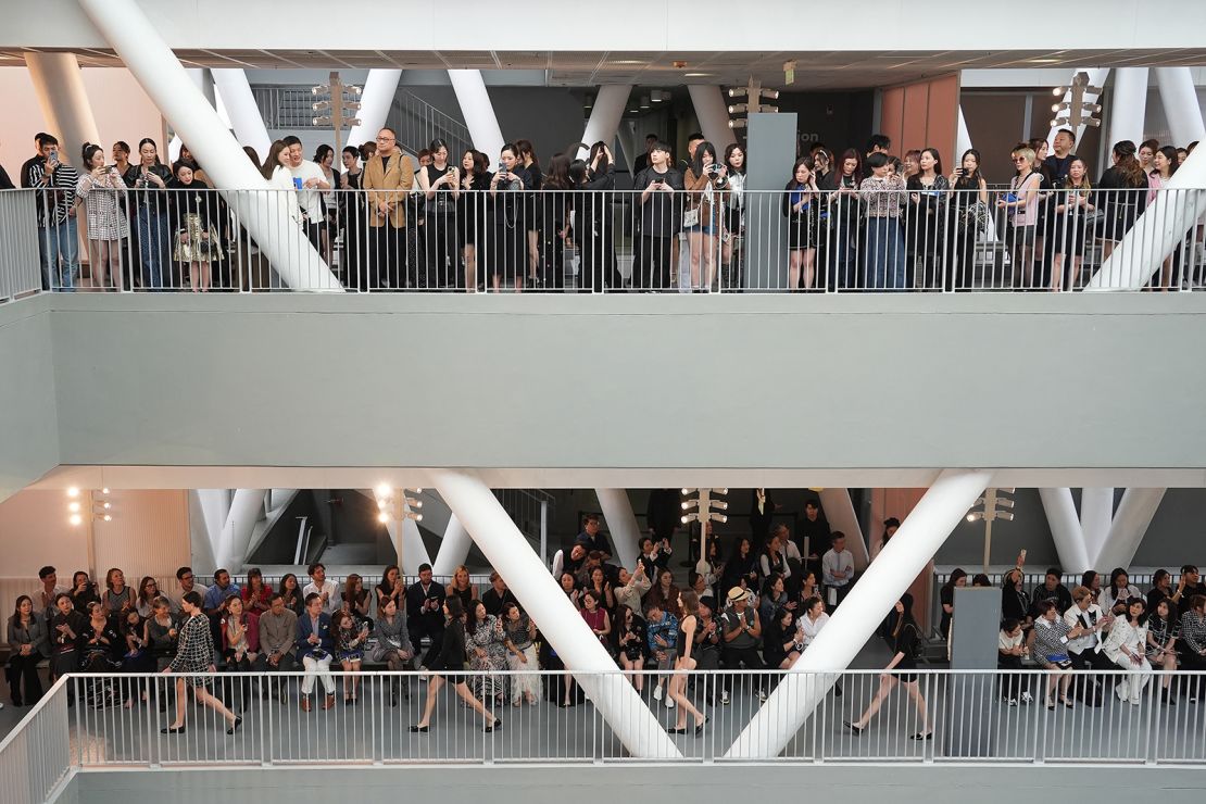 The runway was spread across two floors of the Hong Kong Design Institute. It was Chanel’s first fashion show in the city since 2006.