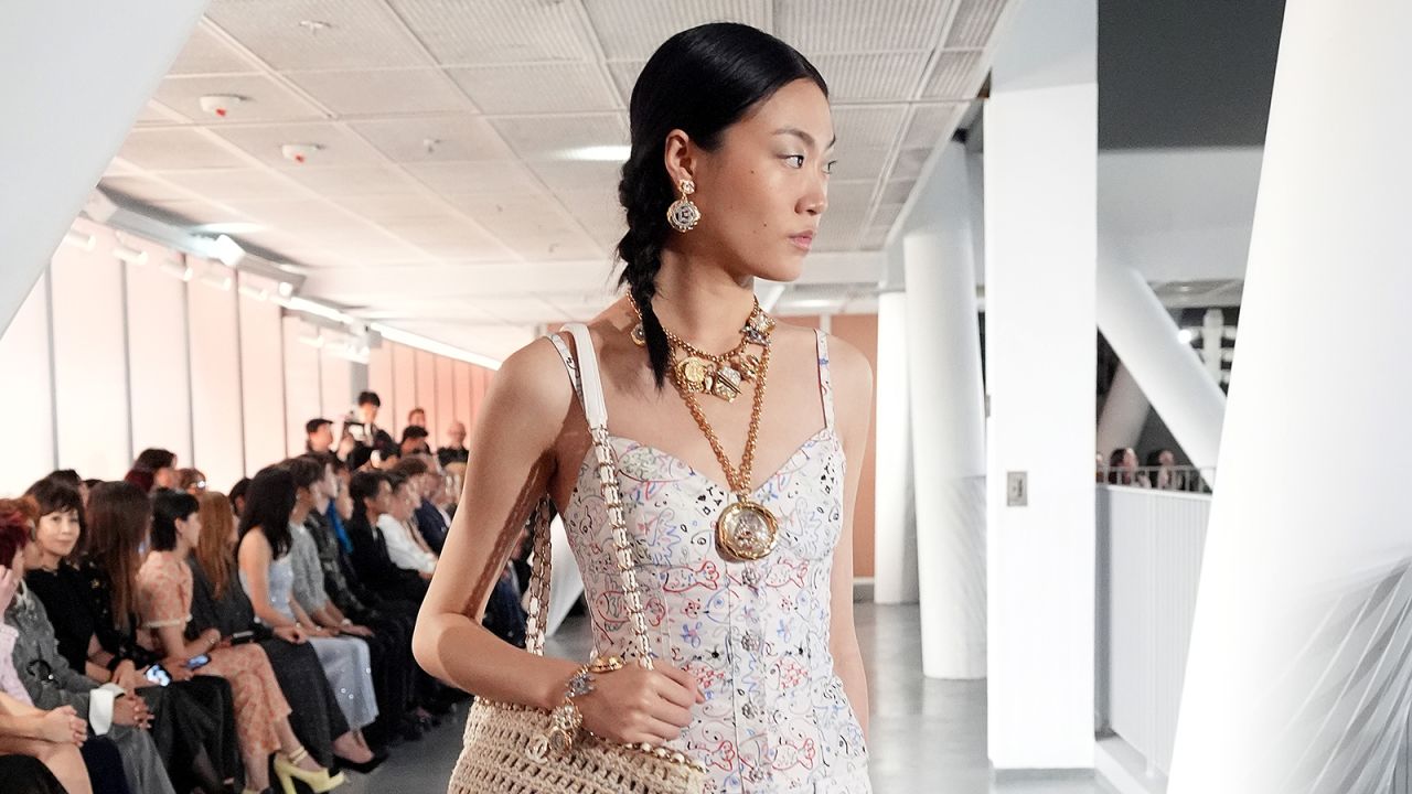 A model walks the runway during the CHANEL Cruise 2024/25 Hong Kong Replica evening show at the Hong Kong Design Institute, in Hong Kong, China on November 5, 2024.