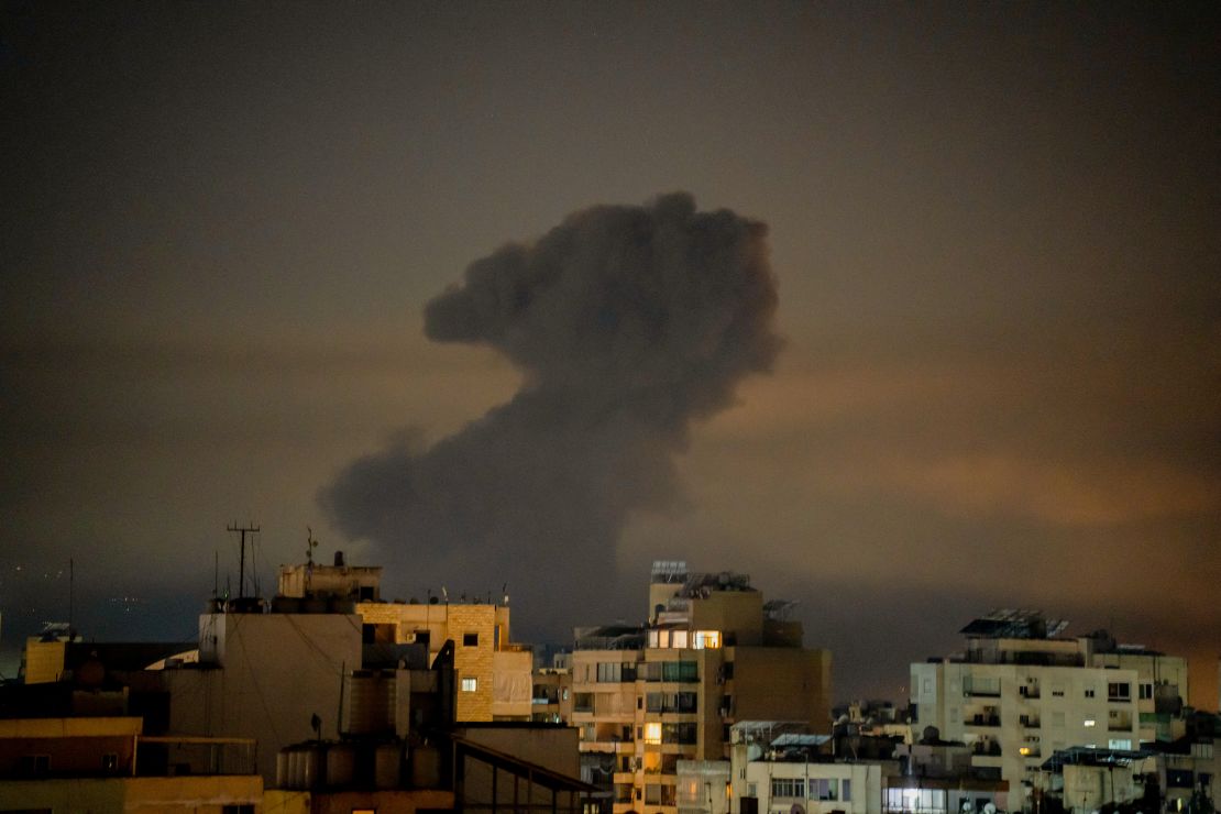 Smoke rises after an israeli airstrike has struck the southern suburbs of Beirut. November 9 2024