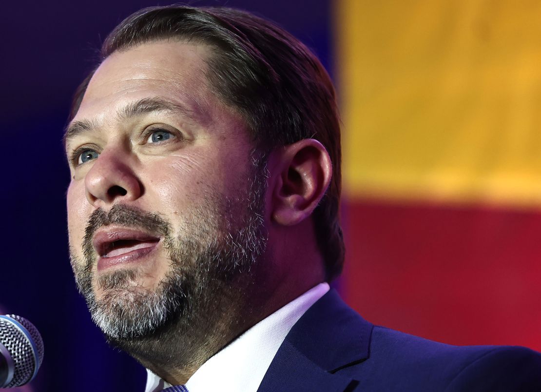 Ruben Gallego speaks at an election night watch party in Phoenix on November 5, 2024.