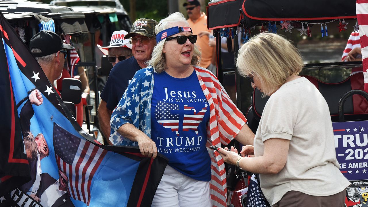 THE VILLAGES, FLORIDA, UNITED STATES - NOVEMBER 9:  People attend a tailgate victory party and golf cart rally to celebrate the election of former U.S. President Donald Trump as the 47th President of the United States on November 9, 2024 in The Villages, Florida. Trump defeated U.S. Vice President Kamala Harris in the general election on November 5. (Photo by Paul Hennessy/Anadolu via Getty Images)