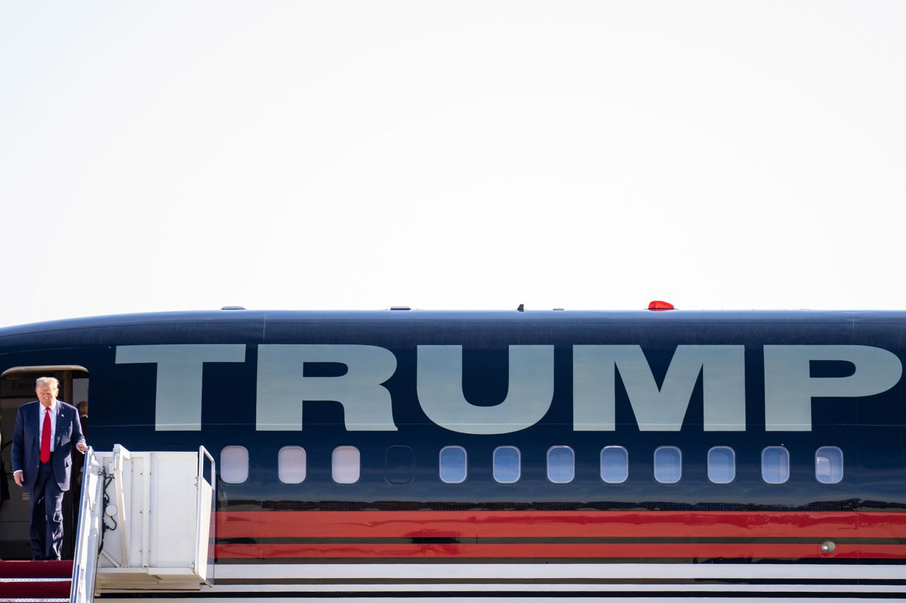 President-elect Donald Trump arrives at Joint Base Andrews, Maryland, on November 13, 2024.