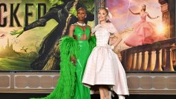 LOS ANGELES, CALIFORNIA - NOVEMBER 09: Cynthia Erivo and Ariana Grande attend the Los Angeles Premiere of Universal Pictures "Wicked" at Dorothy Chandler Pavilion on November 09, 2024 in Los Angeles, California. (Photo by Axelle/Bauer-Griffin/FilmMagic)