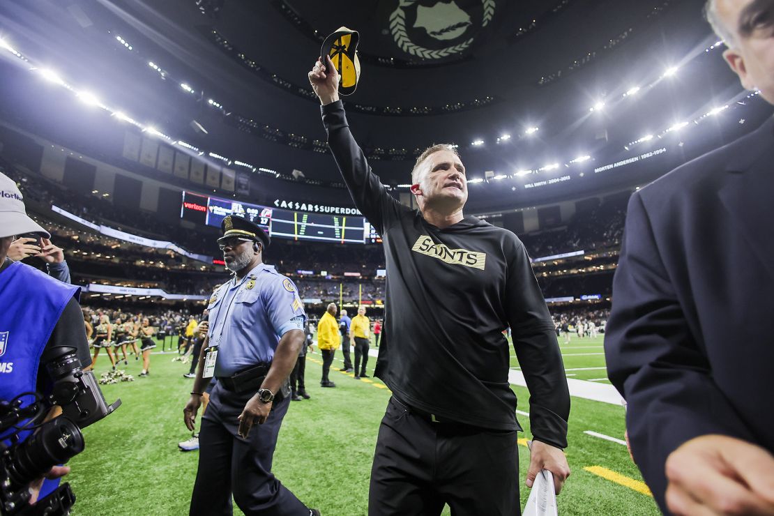 Rizzi won his first game as interim head coach of the Saints with the victory over the Falcons.