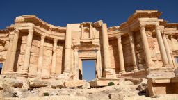 This photo taken on Nov. 13, 2024 shows a facade of the Roman theater in Palmyra, Syria. (Photo by Monsef Memari/Xinhua via Getty Images)