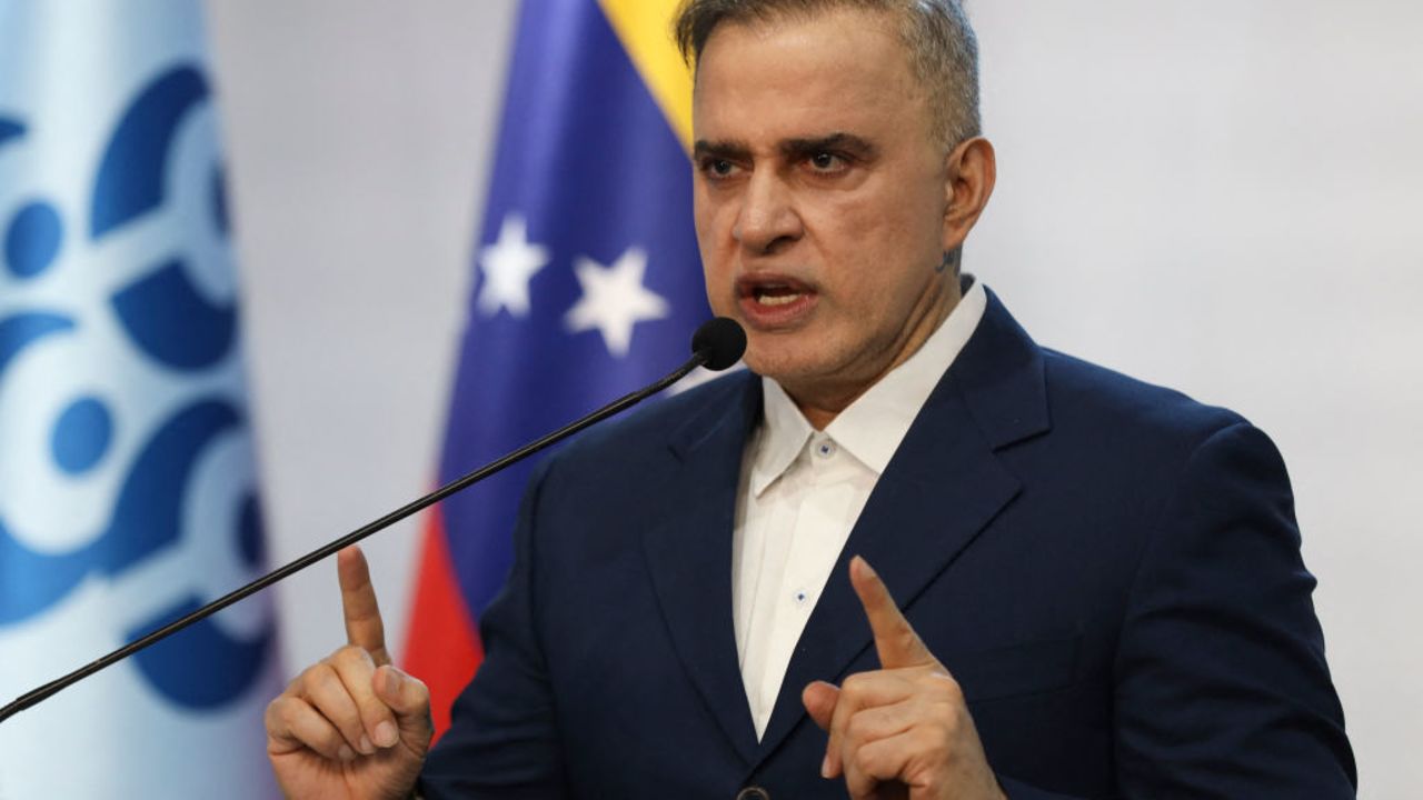 Venezuela's Attorney General Tarek William Saab speaks during a press conference in Caracas on November 15, 2024. The Venezuelan prosecutor's office requested this Friday the review of 225 cases of detainees in the protests that erupted against the questioned reelection of President Nicolás Maduro on July 28. (Photo by Pedro Rances Mattey / AFP) (Photo by PEDRO RANCES MATTEY/AFP via Getty Images)