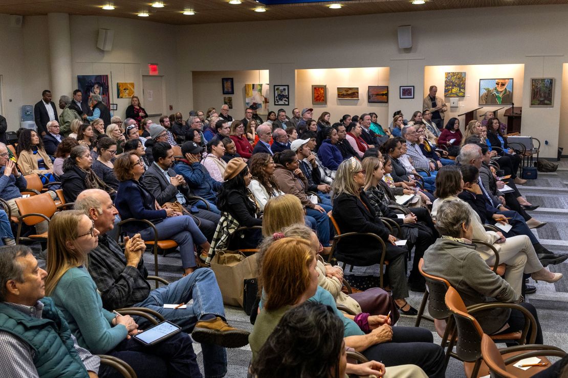 Immigrants, rights groups and citizens attend a meeting in Stamford, Connecticut, on November 12 to discuss the uncertain future for the state's immigrants following President-elect Donald Trump's election win. State and local officials sought to address high levels of anxiety in the immigrant community, especially among undocumented people.