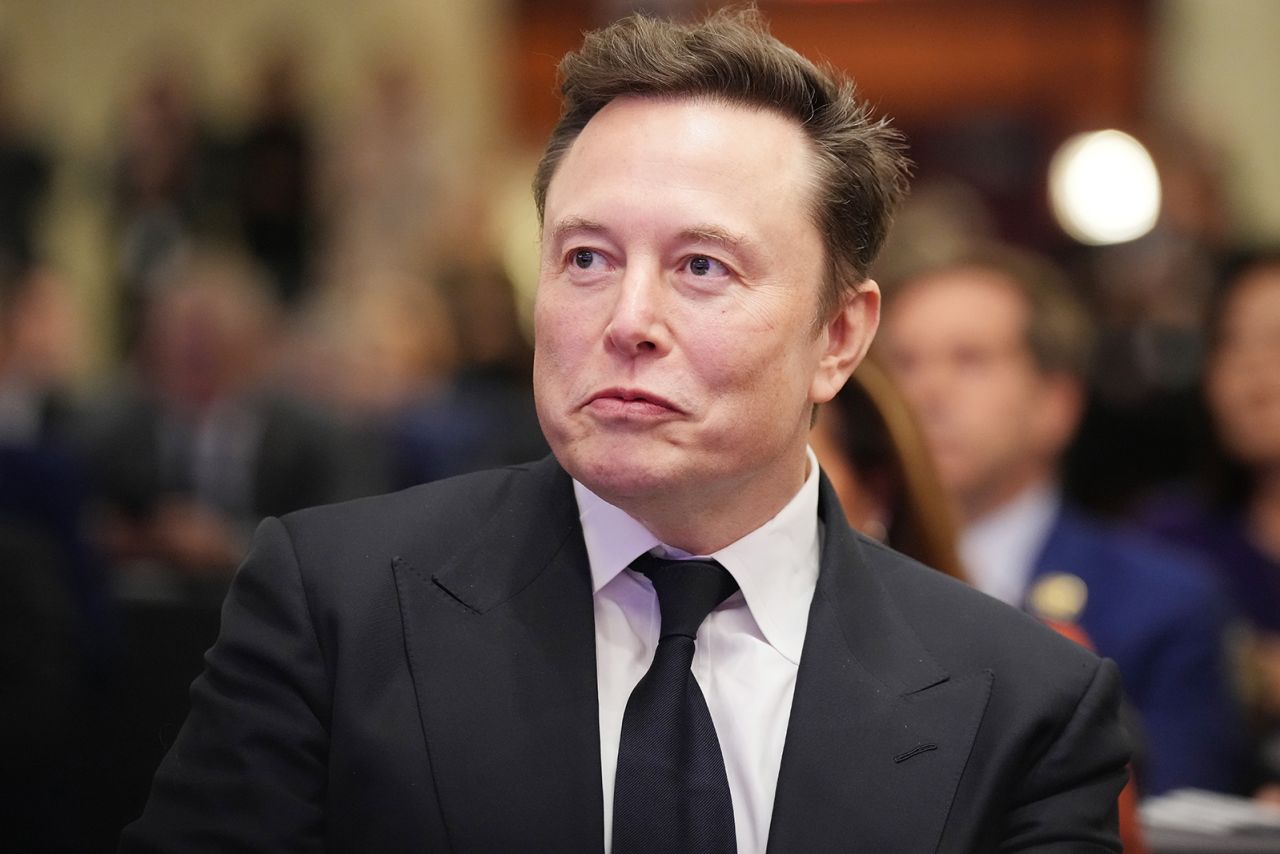 Elon Musk attends a meeting at the Hyatt Regency on Capitol Hill in Washington, DC, on November 13, 2024.