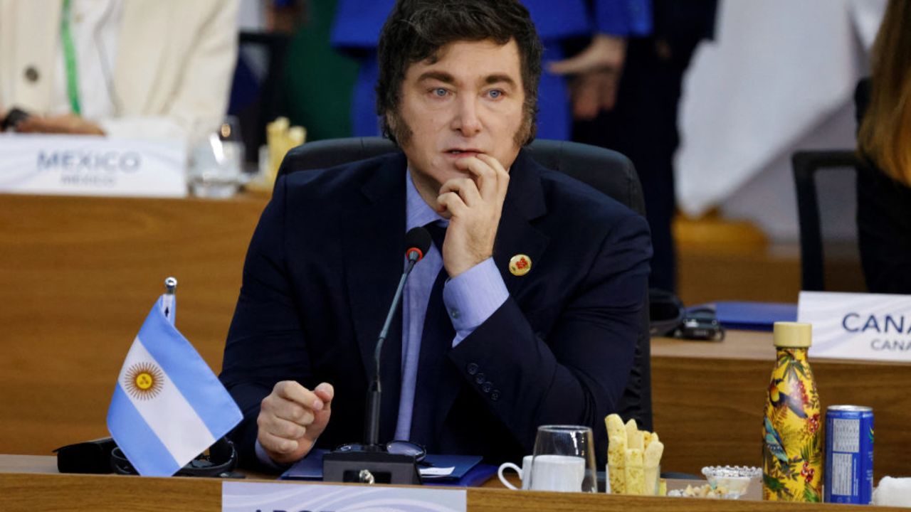 Argentina's President Javier Milei attends the opening session of the G20 Summit in Rio de Janeiro, Brazil, on November 18, 2024. (Photo by Ludovic MARIN / AFP) (Photo by LUDOVIC MARIN/AFP via Getty Images)