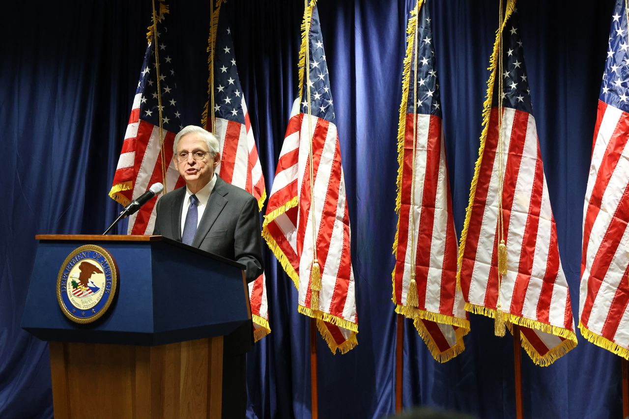 U.S. Attorney General Merrick Garland addresses members of the US Attorney's Office for the Southern District of New York on November 18, 2024 in New York City.