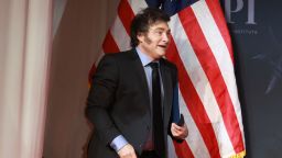 PALM BEACH, FLORIDA - NOVEMBER 14:  Argentine President Javier Milei attends the America First Policy Institute Gala held at Mar-a-Lago on November 14, 2024 in Palm Beach, Florida. The annual event s Grey Team, a nonprofit organization dedicated to preventing military suicide. (Photo by Joe Raedle/Getty Images)