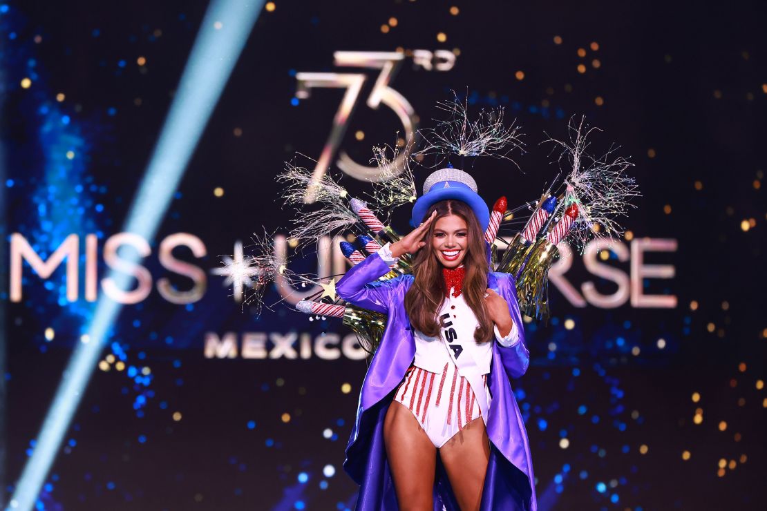 Miss USA, Alma Cooper, kept things classic in an Uncle Sam-inspired costume.