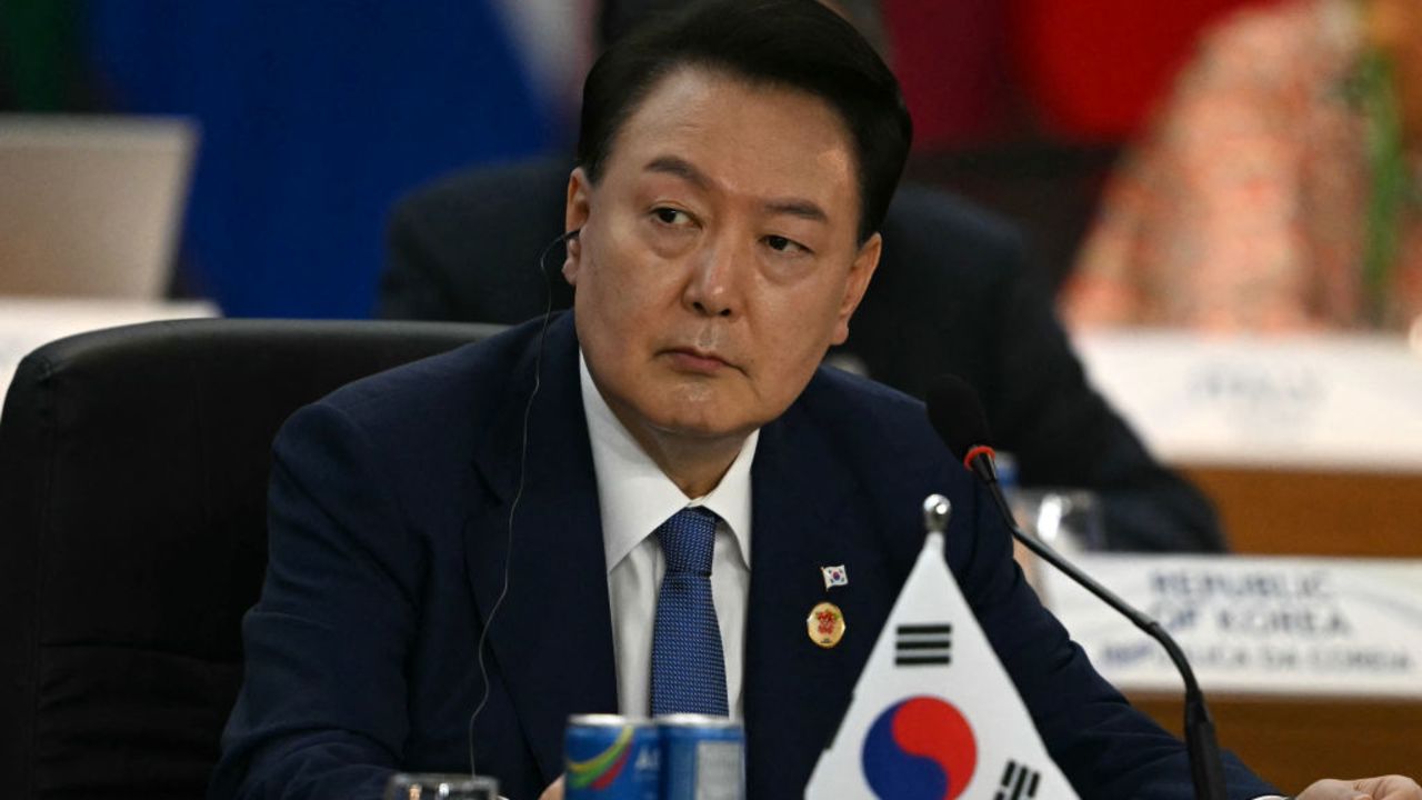 South Korea's President Yoon Suk Yeol attends the third session of the G20 Leaders' Meeting in Rio de Janeiro, Brazil, on November 19, 2024. (Photo by Mauro PIMENTEL / AFP) (Photo by MAURO PIMENTEL/AFP via Getty Images)