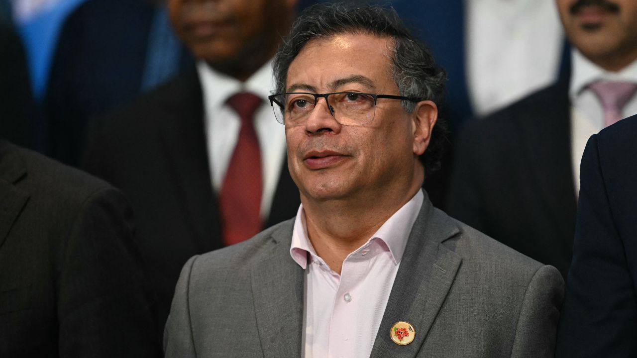 Colombia's President Gustavo Petro is pictured during the group photo after attending the meeting on Sustainable Development and Energy Transition at the G20 Leaders' Meeting in Rio de Janeiro, Brazil, on November 19, 2024. (Photo by Mauro PIMENTEL / AFP) (Photo by MAURO PIMENTEL/AFP via Getty Images)