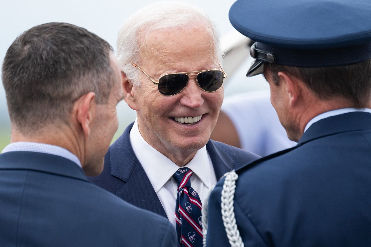 President Joe Biden boards Air Force One prior to departure from Galeao International Airport in Rio De Janeiro, Brazil, on November 19.