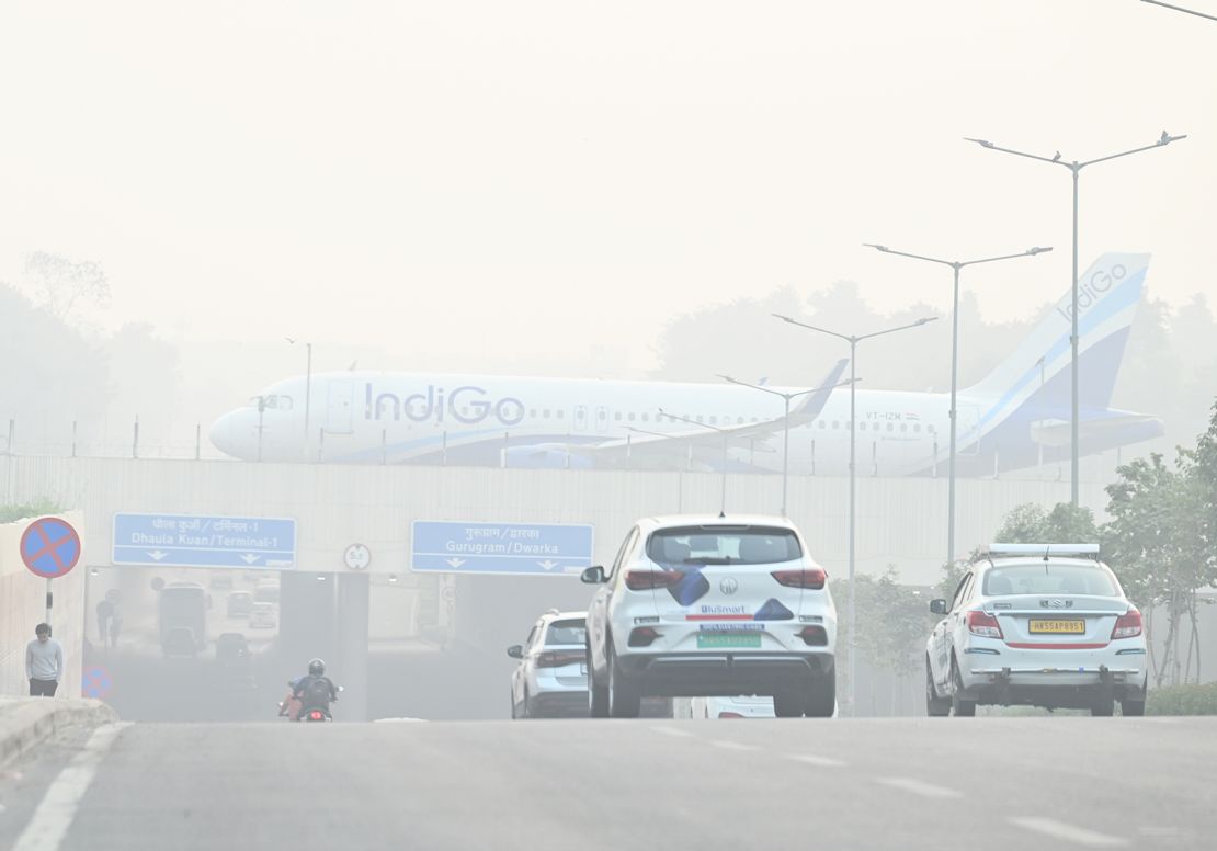 Heavy early morning smog blankets New Delhi on November 19, 2024.