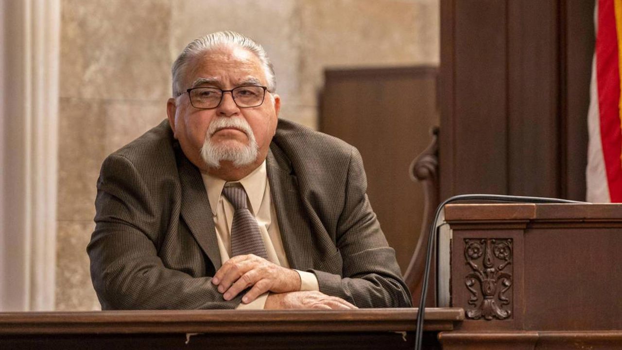 Former Kansas City, Kansas, police detective Roger Golubski testified Oct. 24, 2022, at the Wyandotte County courthouse during a hearing for two prisoners who claim they are innocent of a 1997 murder. (Emily Curiel/The Kansas City Star/Tribune News Service via Getty Images)