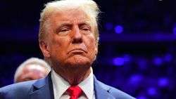 NEW YORK, NEW YORK - NOVEMBER 16: President-elect Donald Trump looks on during the UFC 309 event at Madison Square Garden on November 16, 2024 in New York City. (Photo by Chris Unger/Zuffa LLC)