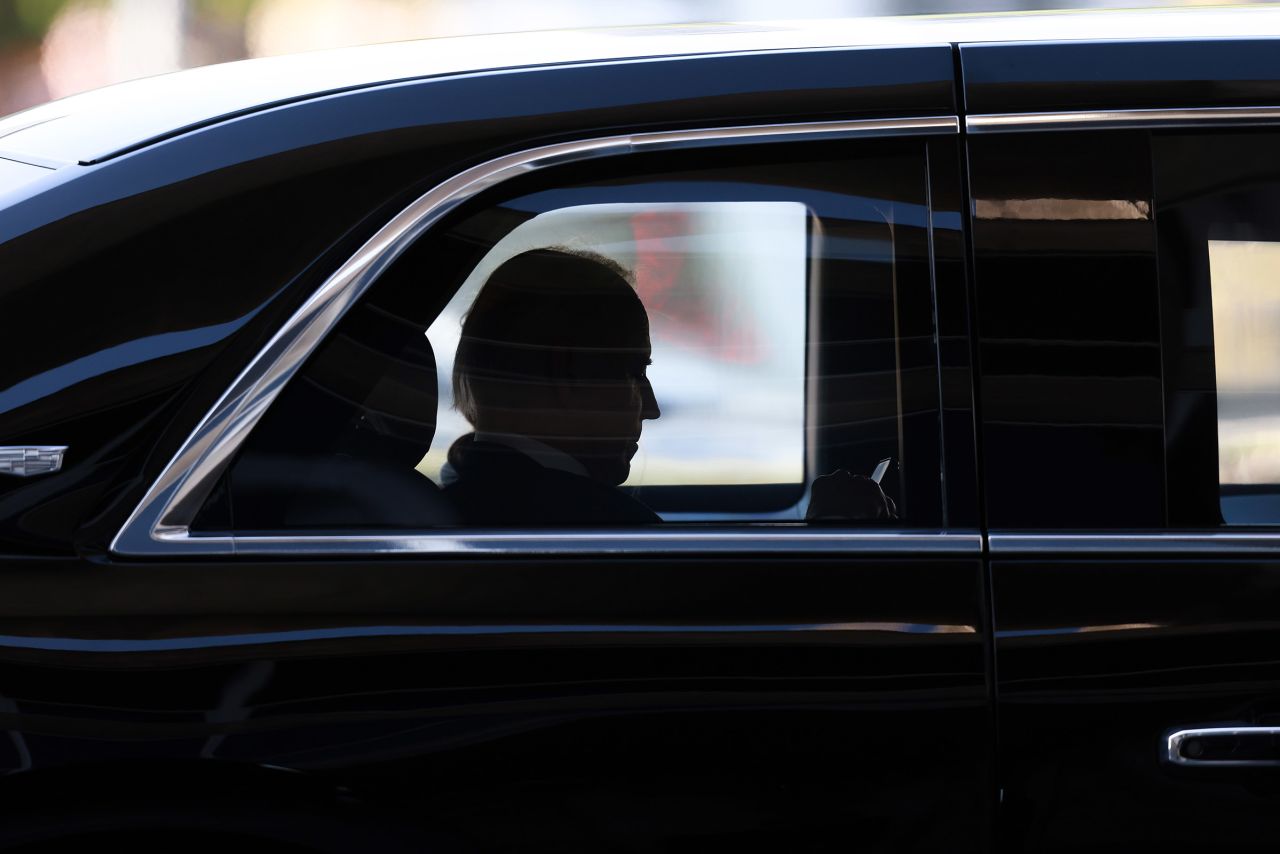 President Joe Biden is seen inside a car during the G20 Summit 2024 in Rio de Janeiro, Brazil, on November 18.